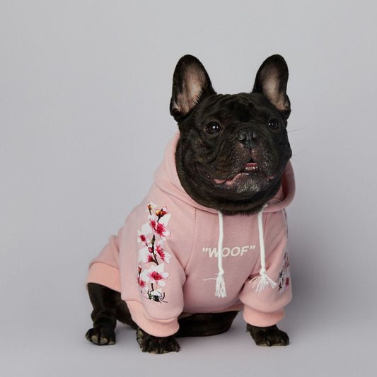 Dog Pink Woof Hoodie - Frenchiely