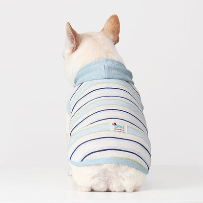 Dog Breathable Hooded Stripe Sweatshirt