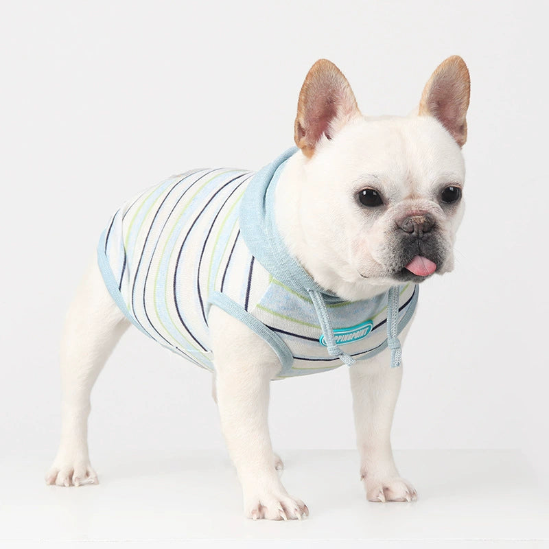 Dog Breathable Hooded Stripe Sweatshirt