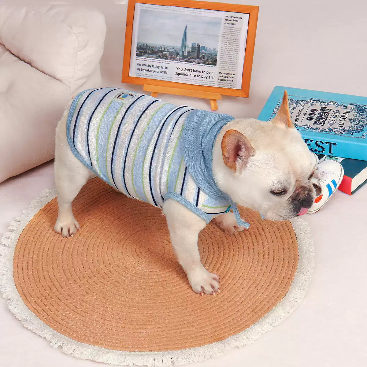 Dog Breathable Hooded Stripe Sweatshirt
