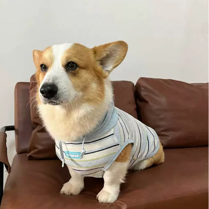Dog Breathable Hooded Stripe Sweatshirt