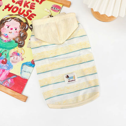 Dog Breathable Hooded Stripe Sweatshirt