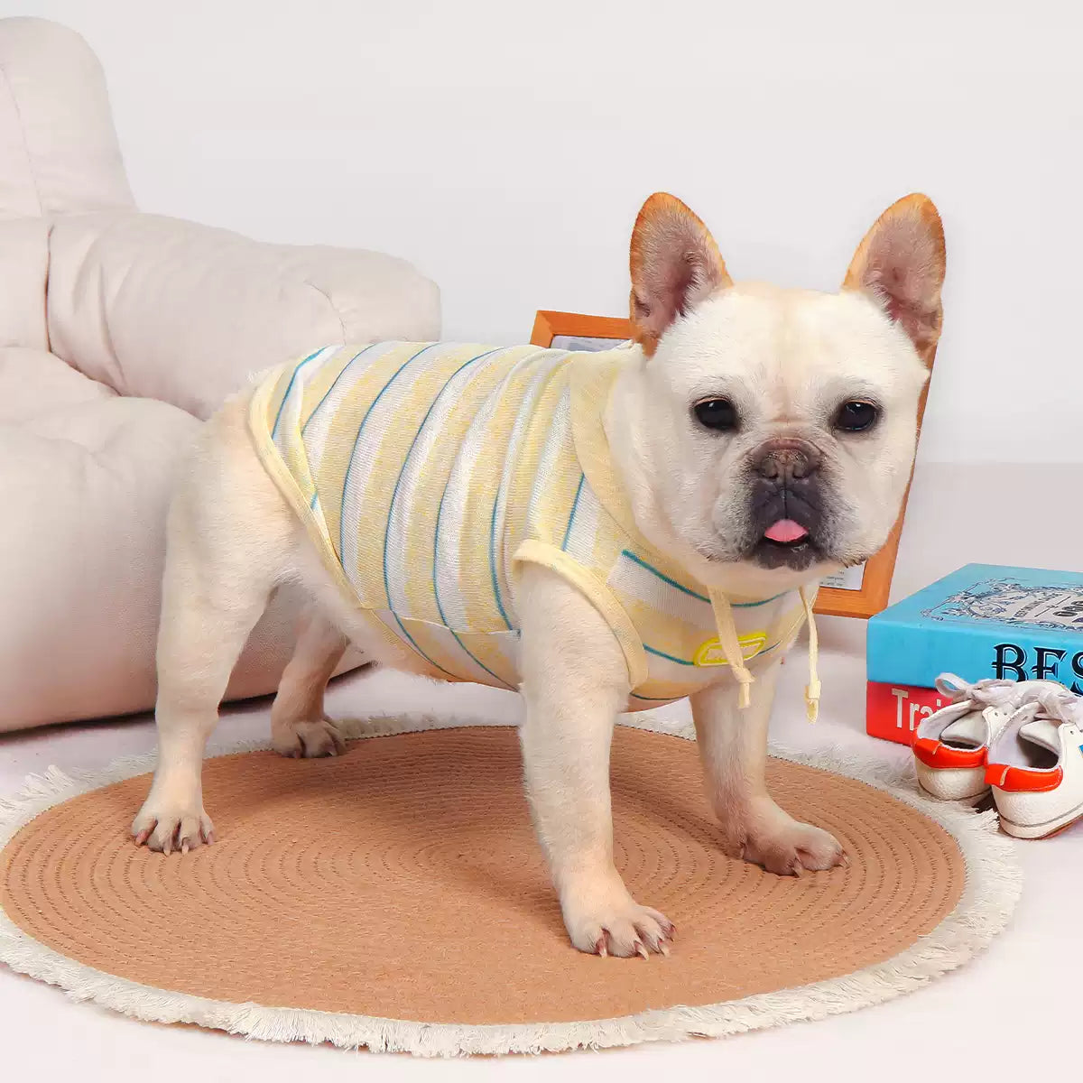 Dog Breathable Hooded Stripe Sweatshirt