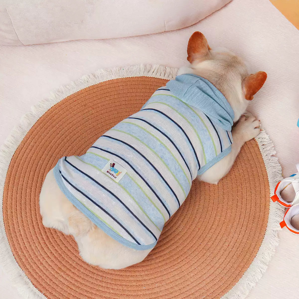 Dog Breathable Hooded Stripe Sweatshirt