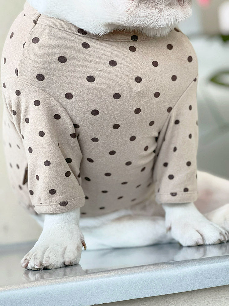 Dog Stretchy Polka Cotton Shirt for Medium dogs by Frenchiely