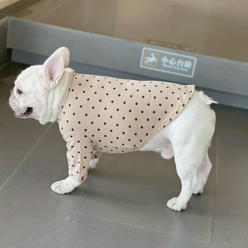 Dog Stretchy Polka Cotton Shirt for Medium dogs by Frenchiely