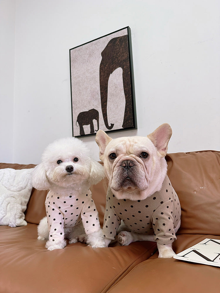 Dog Stretchy Polka Cotton Shirt for Medium dogs by Frenchiely