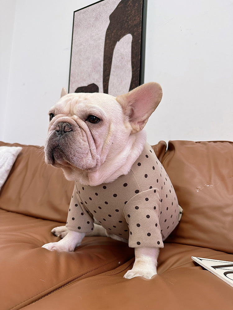 Dog Stretchy Polka Cotton Shirt for Medium dogs by Frenchiely