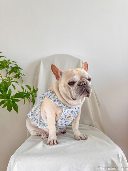 dog purple floral dress for small medium dogs by frenchiely