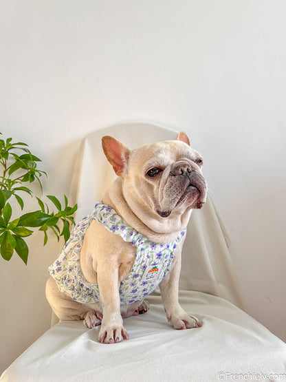 dog purple floral dress for small medium dogs by frenchiely