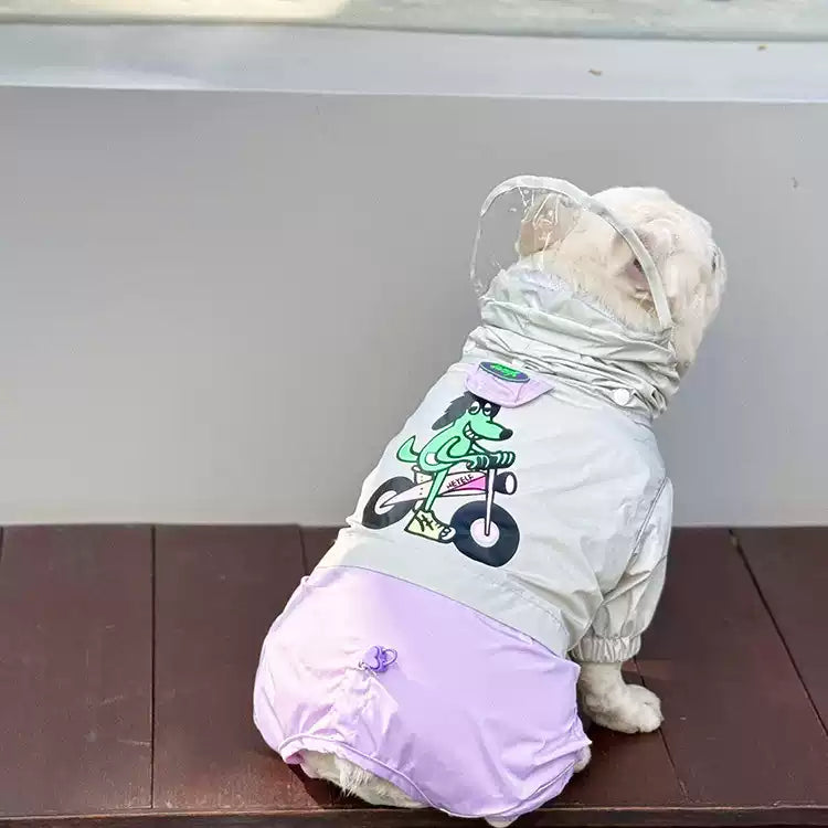 dog adjustable rain coat jacket for small medium dogs 