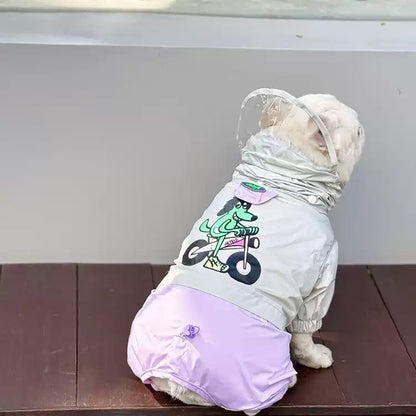 dog adjustable rain coat jacket for small medium dogs 