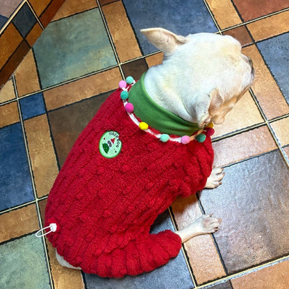 Red Christmas Jumpsuit dogredChristmasjumpsuitpajamasformediumdogsbyFrenchiely_3