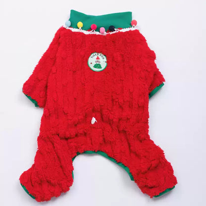 Red Christmas Jumpsuit dogredChristmasjumpsuitpajamasformediumdogsbyFrenchiely_4