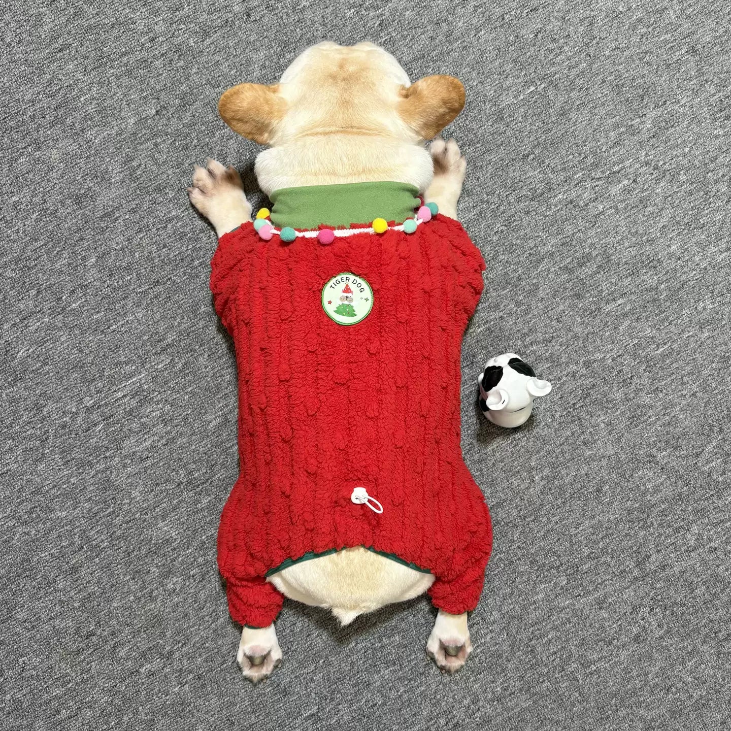 Red Christmas Jumpsuit dogredChristmasjumpsuitpajamasformediumdogsbyFrenchiely_8