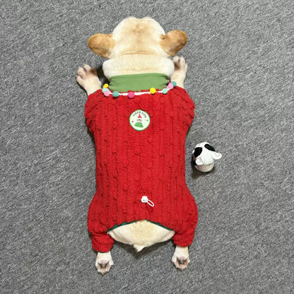 Red Christmas Jumpsuit dogredChristmasjumpsuitpajamasformediumdogsbyFrenchiely_8