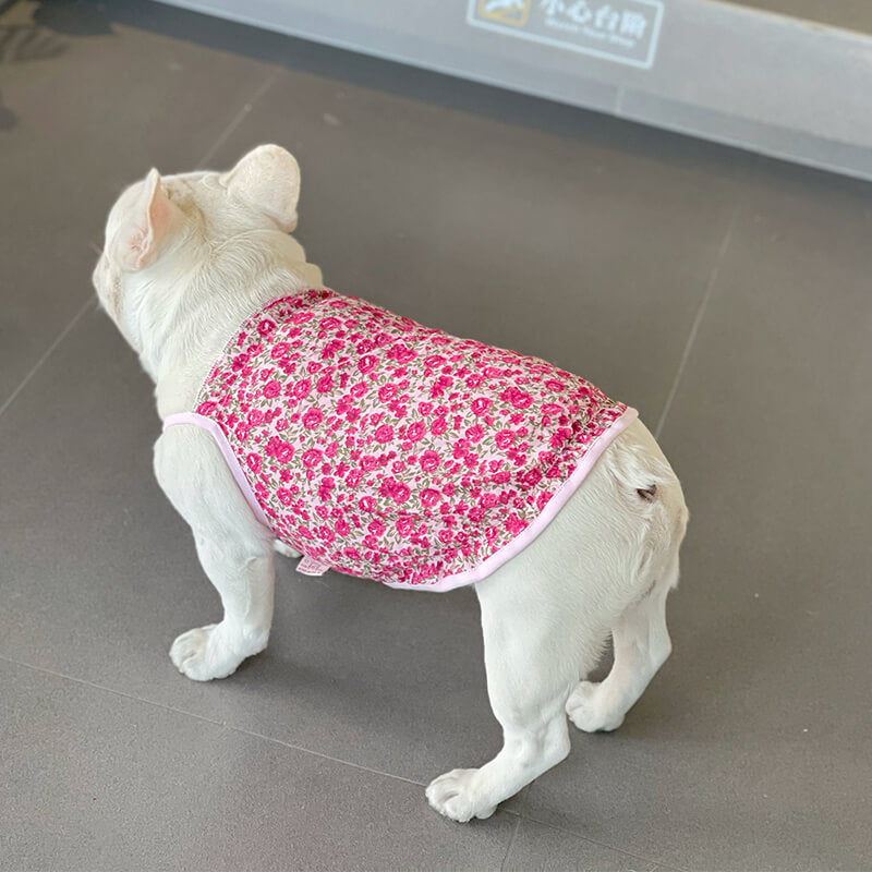 DOG RED FLORAL SHIRT FOR MEDIUM DOGS 