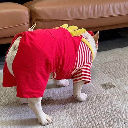 Dog Mc Donalds' Costume Onesie with Hat for small medium dogs by Frenchiely