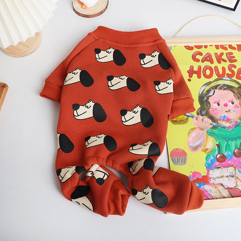 Dog Red Dog Onesie PJs for small medium dog breeds 