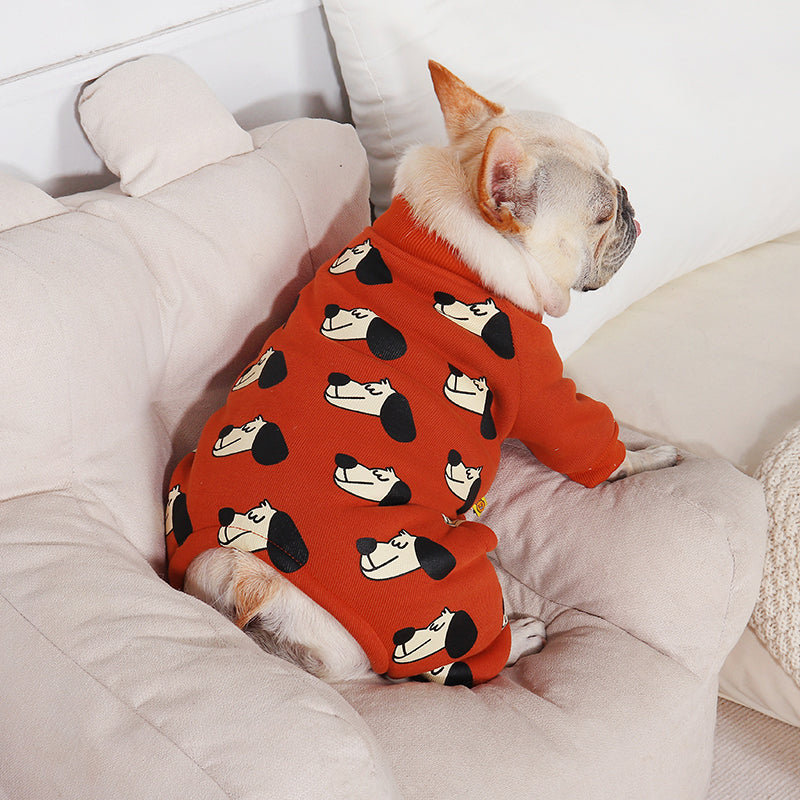 Dog Red Dog Onesie PJs for small medium dog breeds 