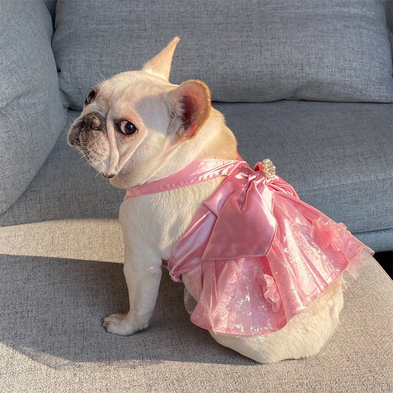 Dog Pink Wedding Dress | Luxury Dog Clothes Shop Frenchiely Dog Pink Wedding Dress | Luxury Dog Clothes Shop Frenchiely