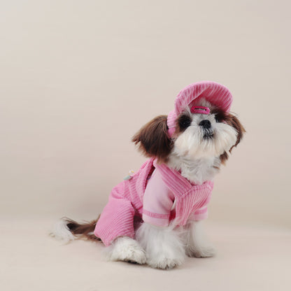 Dog Corduroy Overalls with Hat - Frenchiely