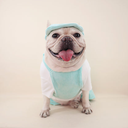 Dog Corduroy Overalls with Hat - Frenchiely