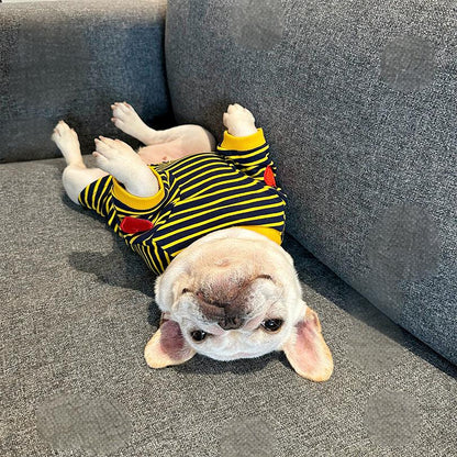 Dog Stripe Shirt with Heart Logo