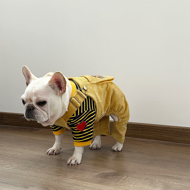 Dog Stripe Shirt with Heart Logo