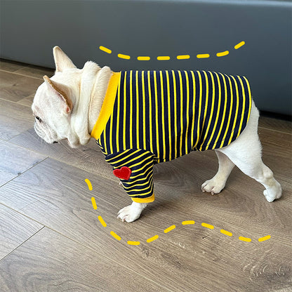 Dog Stripe Shirt with Heart Logo