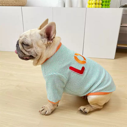 LOVE Stripe Shirt dogstripeshirtwithLOVEpatternformediumdogsbyFrenchiely_1
