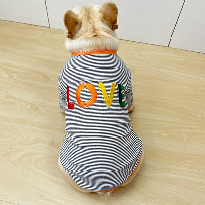 LOVE Stripe Shirt Black dogstripeshirtwithLOVEpatternformediumdogsbyFrenchiely_2