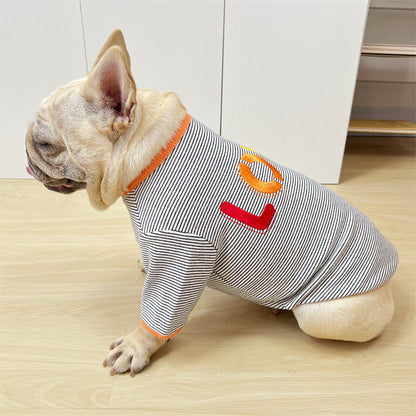 LOVE Stripe Shirt dogstripeshirtwithLOVEpatternformediumdogsbyFrenchiely_4