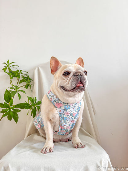 dog blue floral dress for small medium dogs by frenchiely
