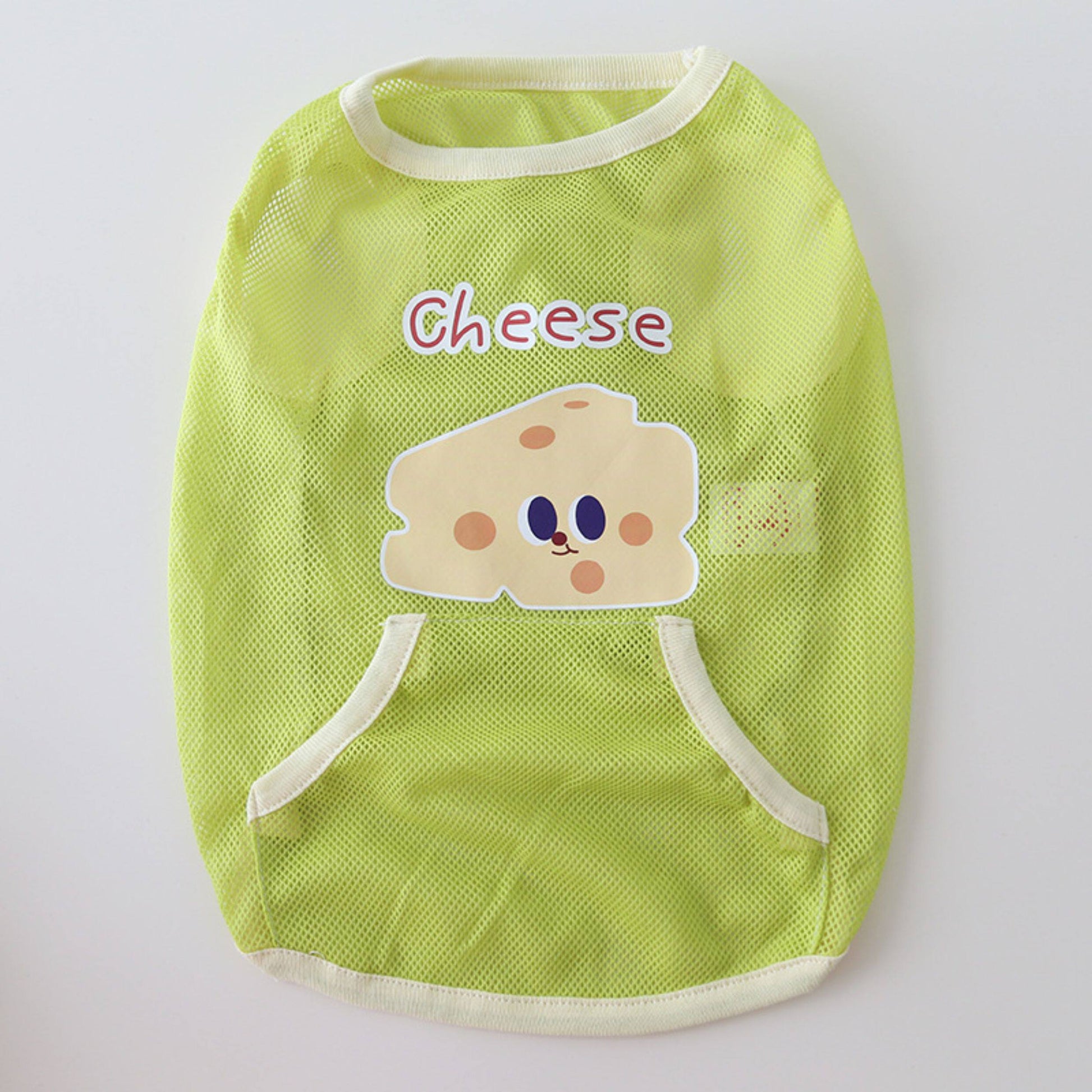 Dog Summer Green Mesh Shirt 'Cheese' dogsummergreenmeshshirtformediumdogs_8