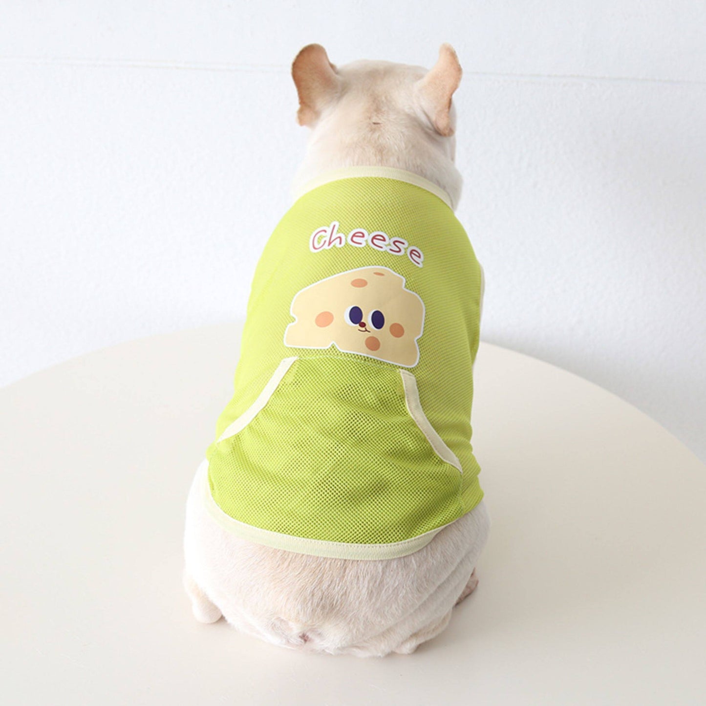 Dog Summer Green Mesh Shirt 'Cheese' dogsummergreenmeshshirtformediumdogs_9