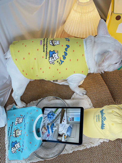 Breathable Waffle Lucky Puppy Shirt dogsummerwaffleshirtformediumdogbreeds_13