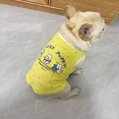 Breathable Waffle Lucky Puppy Shirt dogsummerwaffleshirtformediumdogbreeds_6