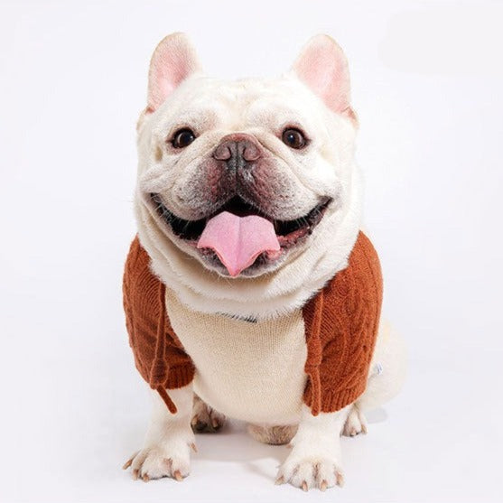 Dog Vintage Style Hooded Sweater Sweatshirt for medium dog breeds