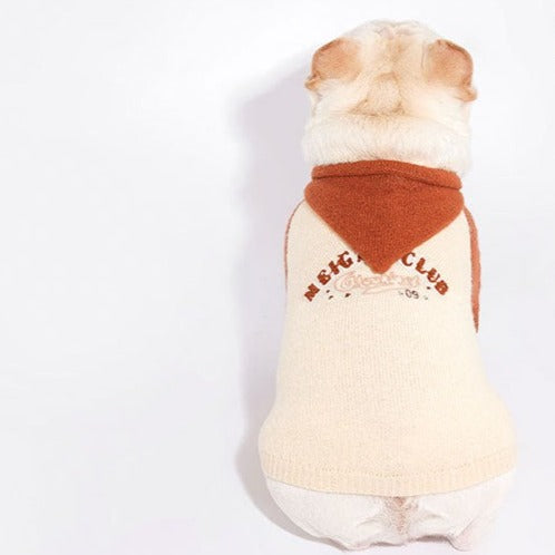 Dog Vintage Style Hooded Sweater Sweatshirt for medium dog breeds