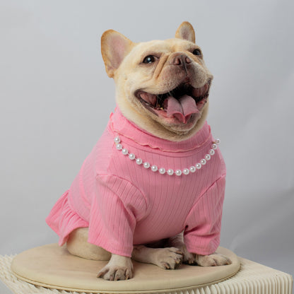 dog stretchy shirt sweater with necklace for medium dogs by Frenchiely