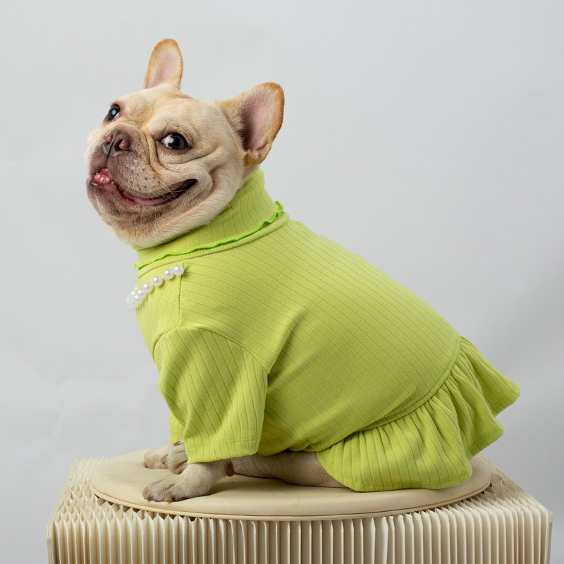 dog stretchy shirt sweater with necklace for medium dogs by Frenchiely
