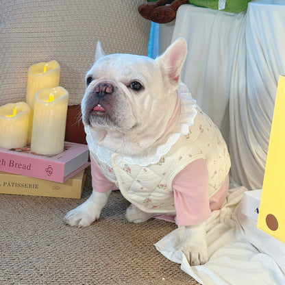 Jacket Vest with Lace dogwarmjacketwithlacecollarforsmallmediumdogsbyFrenchiely_1