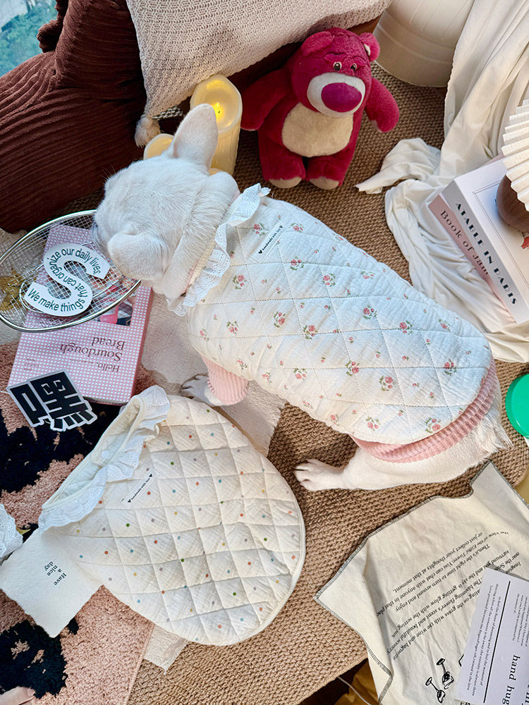 Jacket Vest with Lace dogwarmjacketwithlacecollarforsmallmediumdogsbyFrenchiely_6