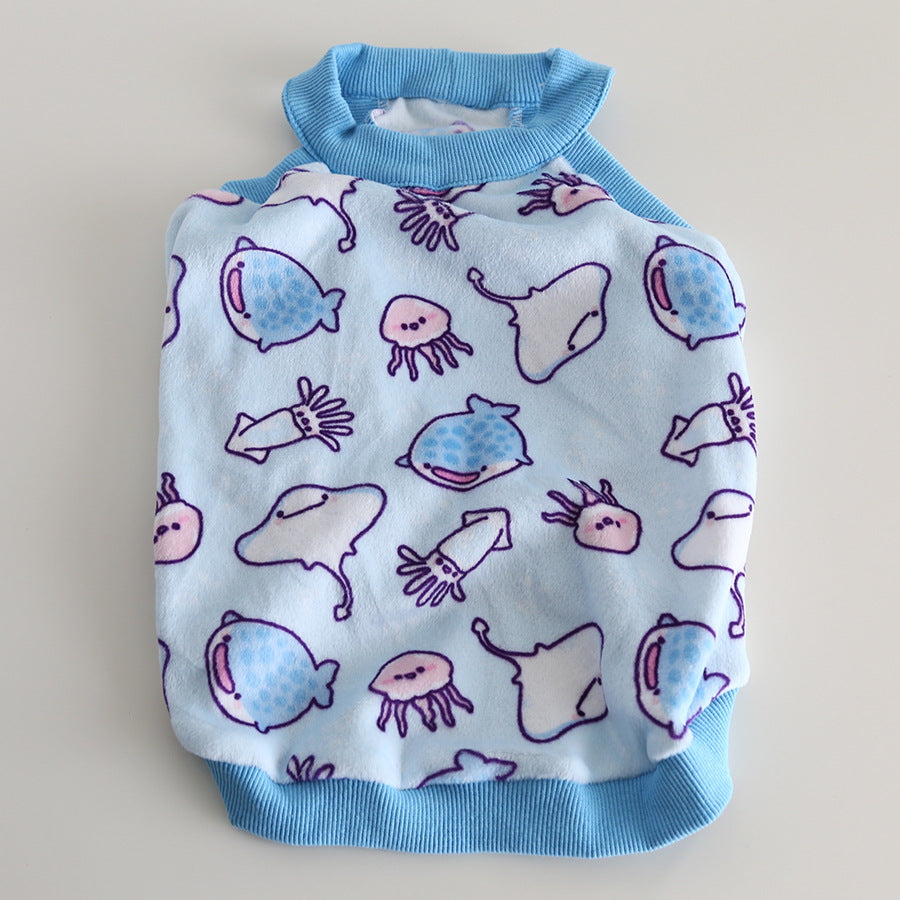 Dog Sleeveless Sweater Shirt Blue dogwarmshirtforsmallmediumdogbreeds_9