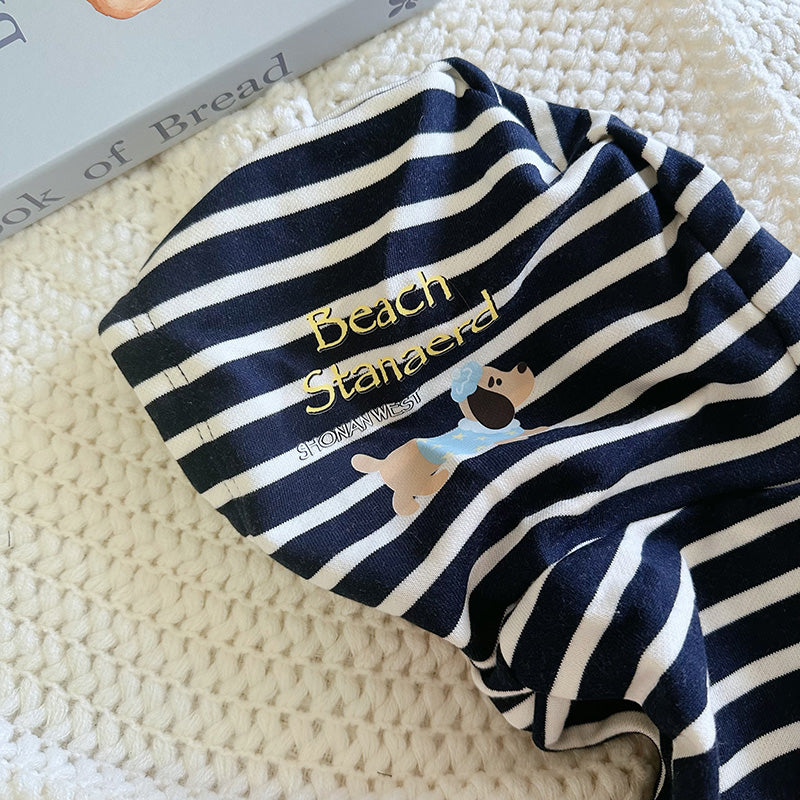 Dog Black Stripe Hooded Shirt for Medium Dog Breeds by Frenchiely