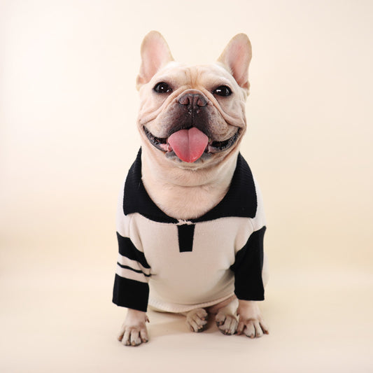 Dog Black & White Zipperup Sweater - Frenchiely