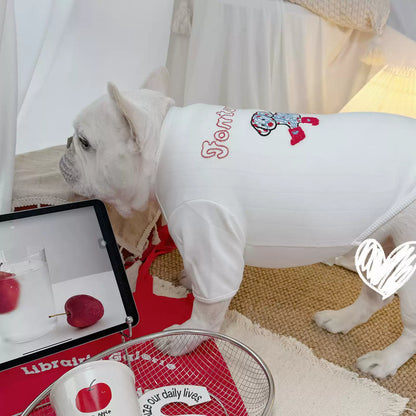 Cotton Spring/Autumn Dacshund Shirt dogwhitedaschundcottonshirtformediumdogsbyFrenchiely_1