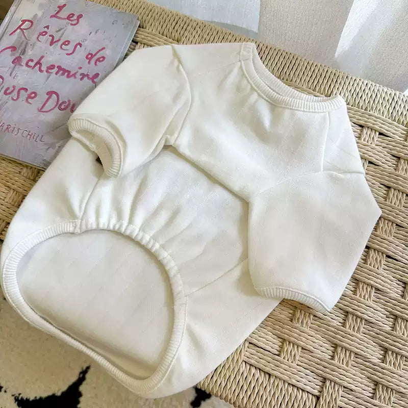 Cotton Spring/Autumn Dacshund Shirt dogwhitedaschundcottonshirtformediumdogsbyFrenchiely_5