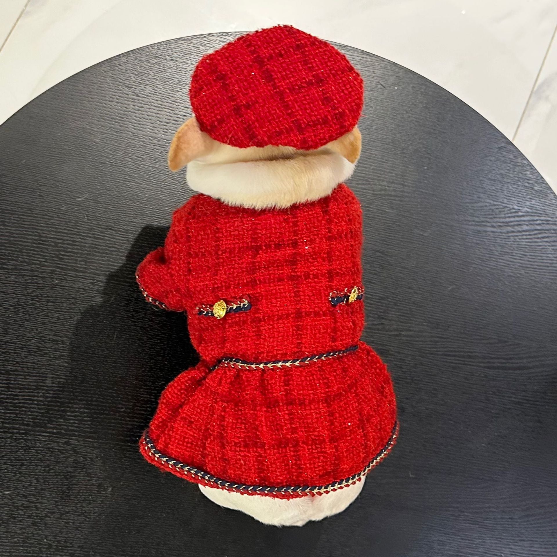 Dog Winter Luxury Red Dress Christmas Coat